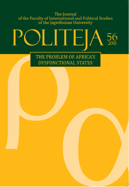 <span =lang"en">"Politeja. The Journal of the Faculty of International and Political Studies of the Jagiellonian University" No. 56 (5/2018) The Problem of Africa's Dysfunctional States ed. Robert Kłosowicz</span>